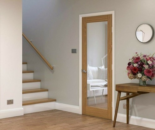 Oak clear tempered - oak, glass