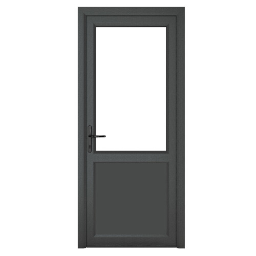Pvc single door clear half - single,